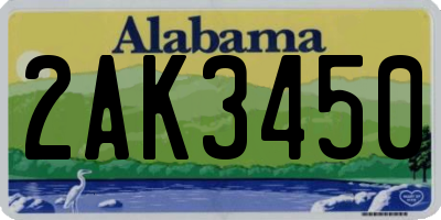 AL license plate 2AK3450