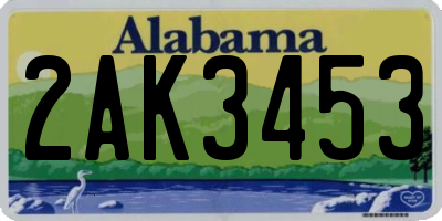 AL license plate 2AK3453