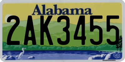 AL license plate 2AK3455