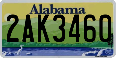 AL license plate 2AK3460