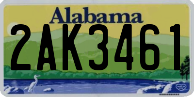 AL license plate 2AK3461