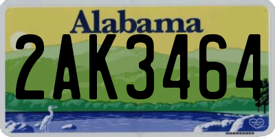 AL license plate 2AK3464