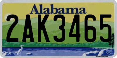AL license plate 2AK3465