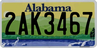AL license plate 2AK3467