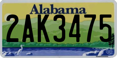 AL license plate 2AK3475