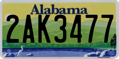AL license plate 2AK3477