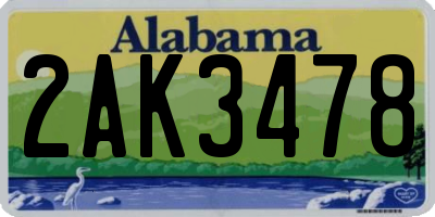 AL license plate 2AK3478