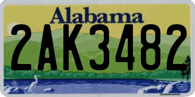 AL license plate 2AK3482