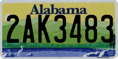 AL license plate 2AK3483
