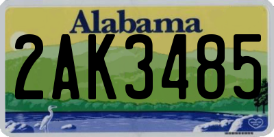 AL license plate 2AK3485