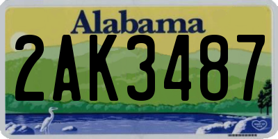 AL license plate 2AK3487