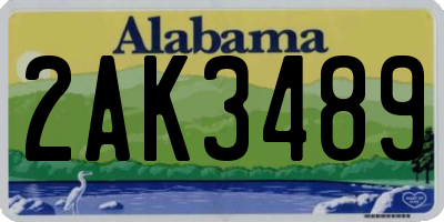 AL license plate 2AK3489