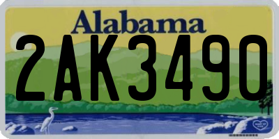 AL license plate 2AK3490