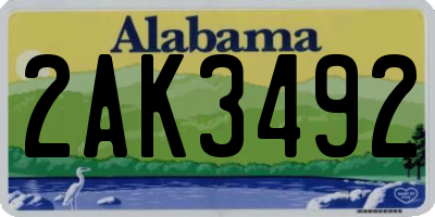AL license plate 2AK3492