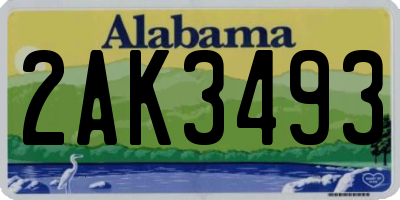 AL license plate 2AK3493