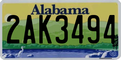 AL license plate 2AK3494