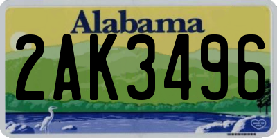 AL license plate 2AK3496