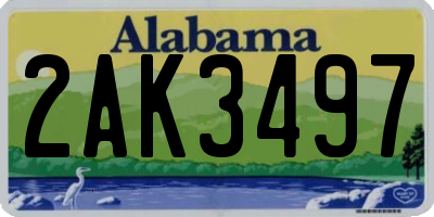 AL license plate 2AK3497