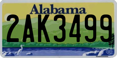 AL license plate 2AK3499