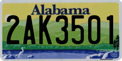 AL license plate 2AK3501