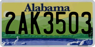AL license plate 2AK3503