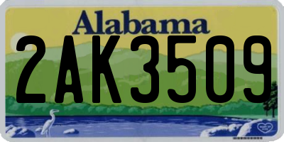 AL license plate 2AK3509