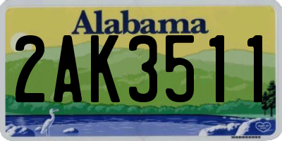 AL license plate 2AK3511