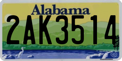 AL license plate 2AK3514
