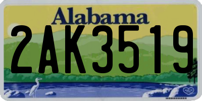 AL license plate 2AK3519