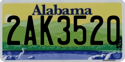 AL license plate 2AK3520