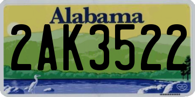 AL license plate 2AK3522