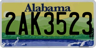 AL license plate 2AK3523