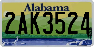 AL license plate 2AK3524