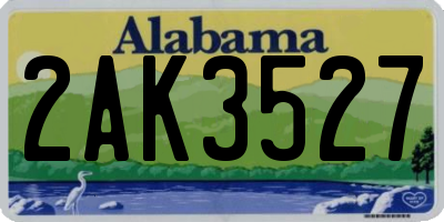 AL license plate 2AK3527
