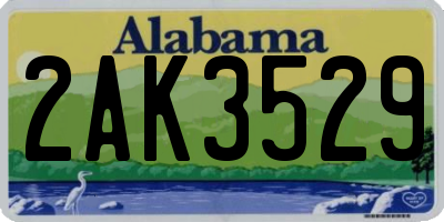 AL license plate 2AK3529