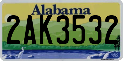 AL license plate 2AK3532