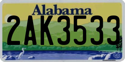 AL license plate 2AK3533
