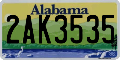 AL license plate 2AK3535
