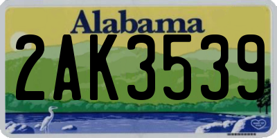 AL license plate 2AK3539