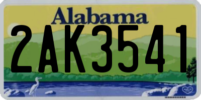 AL license plate 2AK3541