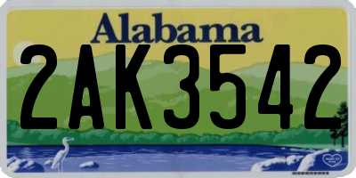 AL license plate 2AK3542
