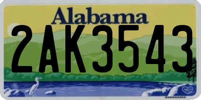 AL license plate 2AK3543