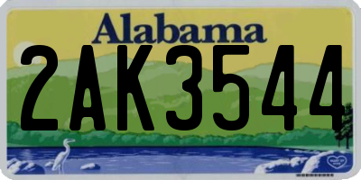 AL license plate 2AK3544