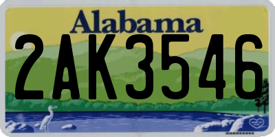 AL license plate 2AK3546
