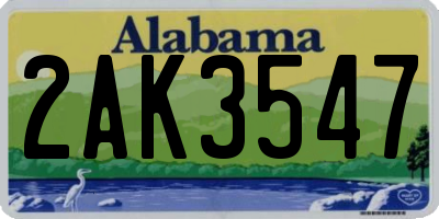 AL license plate 2AK3547