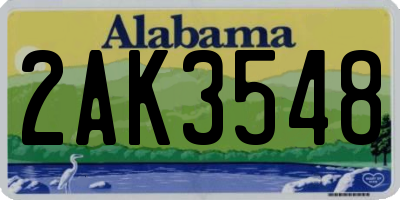 AL license plate 2AK3548