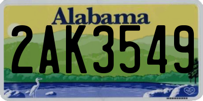 AL license plate 2AK3549