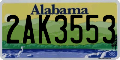 AL license plate 2AK3553