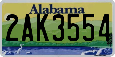 AL license plate 2AK3554