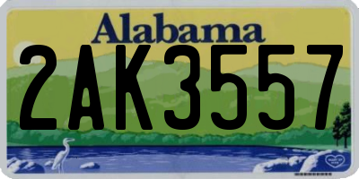 AL license plate 2AK3557